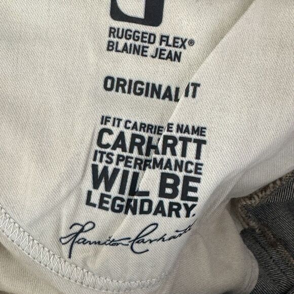 Carhartt SZ 26W Blaine Jeans Straight Leg Rugged Flex Stretch Zip-Fly Blue Women - Picture 10 of 10